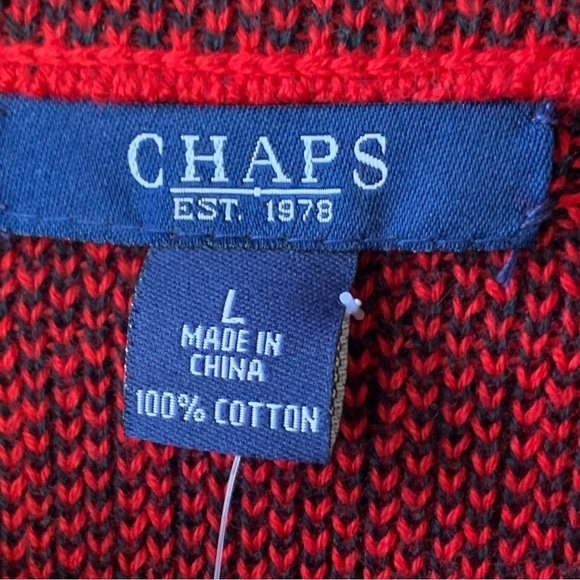 NWT CHAPS Buffalo 100% Cotton Moto Jacket Sweater - Picture 8 of 9